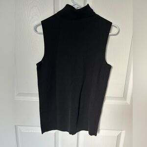 Talbots Black Sleeveless Mock Neck Top Size Petite Large NWT